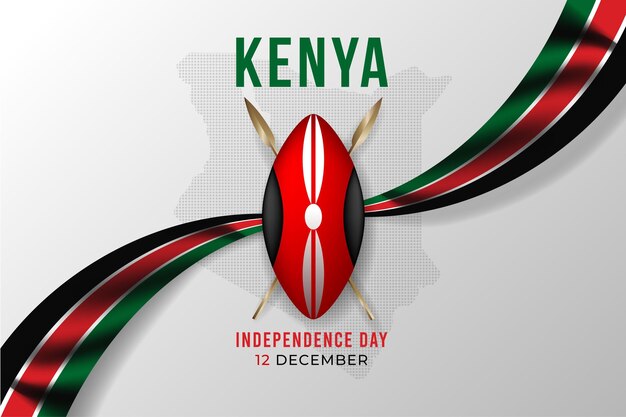 Realistic kenya day with flag