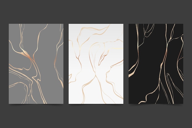 Free vector realistic kintsugi cover collection