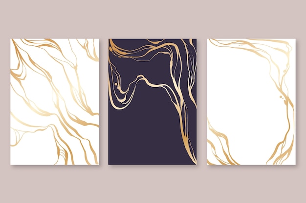 Realistic kintsugi cover collection