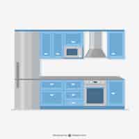 Free vector realistic kitchen furniture