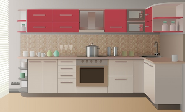 Realistic Kitchen Interior