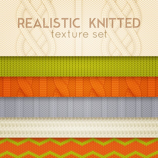 Realistic Knitted Patterns Horizontal Layers 