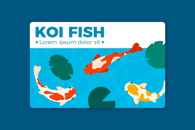 Vettore gratuito banner di pesce koi realistico