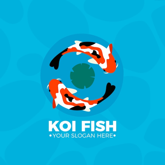 Vettore gratuito modello di logo di pesce koi realistico