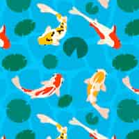 Free vector realistic koi fish pattern