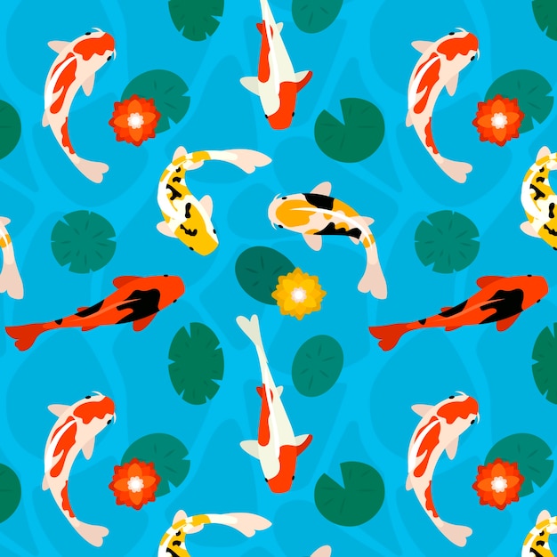 Free vector realistic koi fish pattern