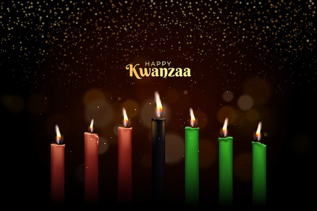 Vettore gratuito sfondo realistico kwanzaa