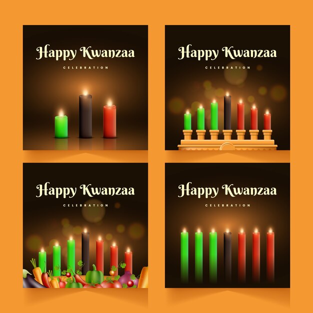 Realistic kwanzaa instagram posts collection