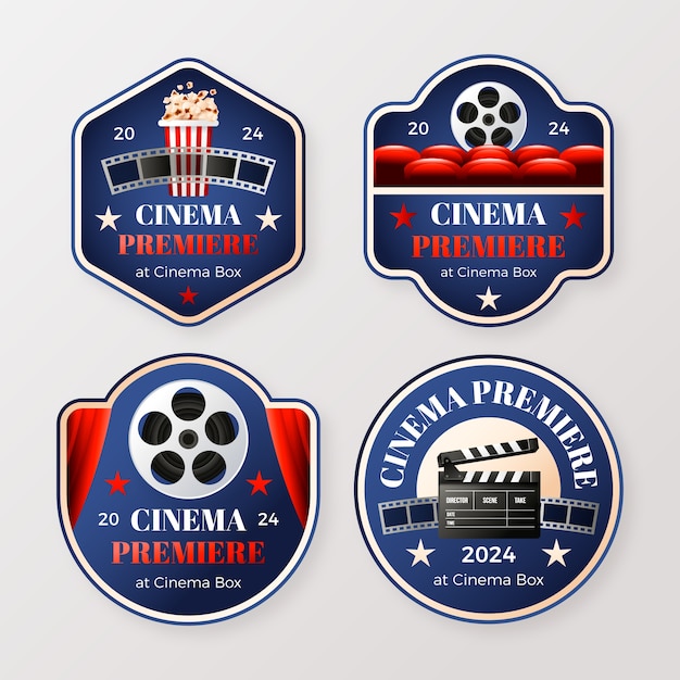 Realistic labels collection for movie premiere event