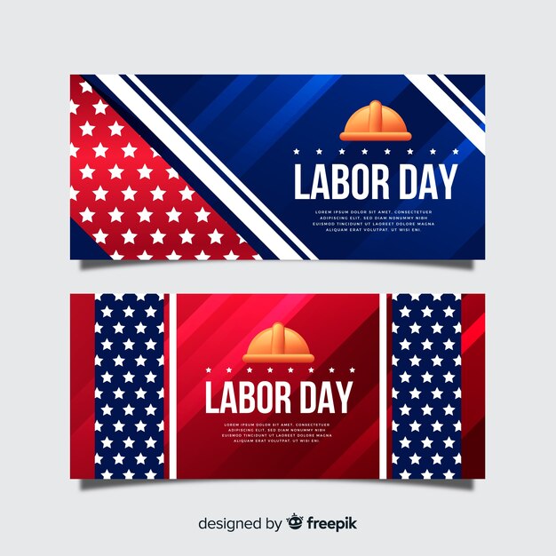 Free vector realistic labor day banners template