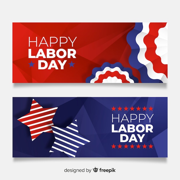 Free vector realistic labor day banners template