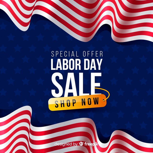 Realistic labor day sale background