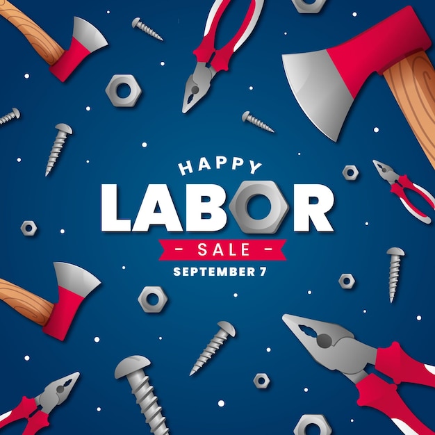 Free vector realistic labor day sale banner