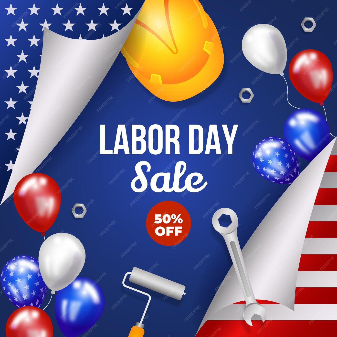 Free Vector Realistic labor day sale illustration