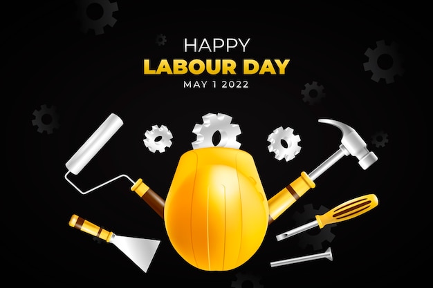 Free vector realistic labour day background