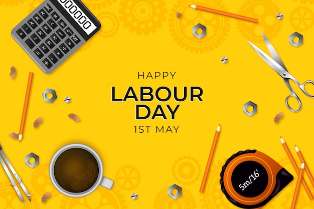 Free vector realistic labour day background