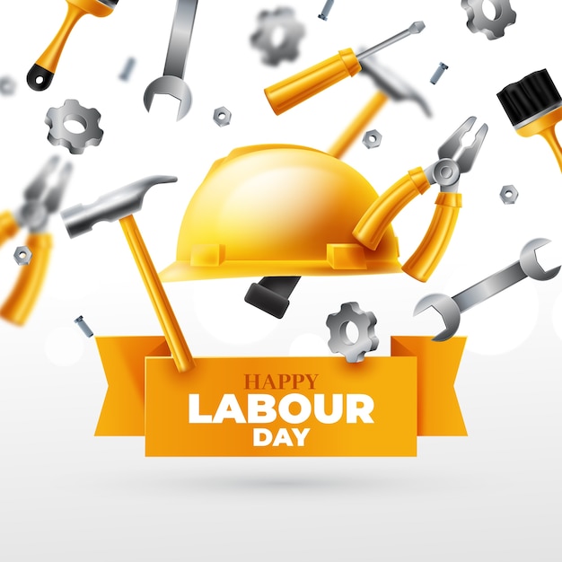 Realistic labour day concept