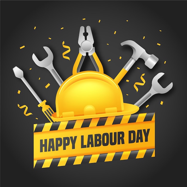 Realistic labour day illustration