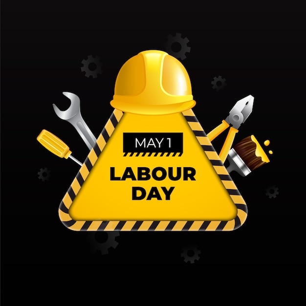 Realistic labour day illustration