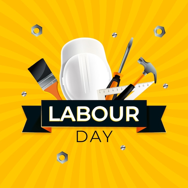 Free vector realistic labour day illustration