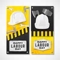 Free vector realistic labour day with greeting