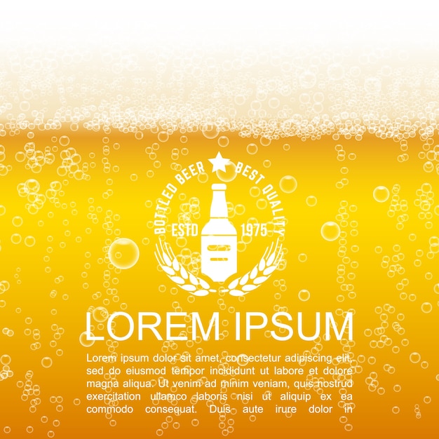 Free vector realistic lager beer closeup background