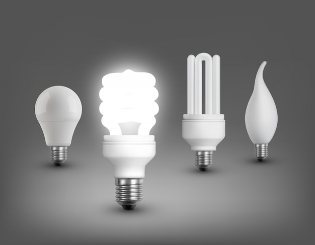 Free vector realistic lamps collection