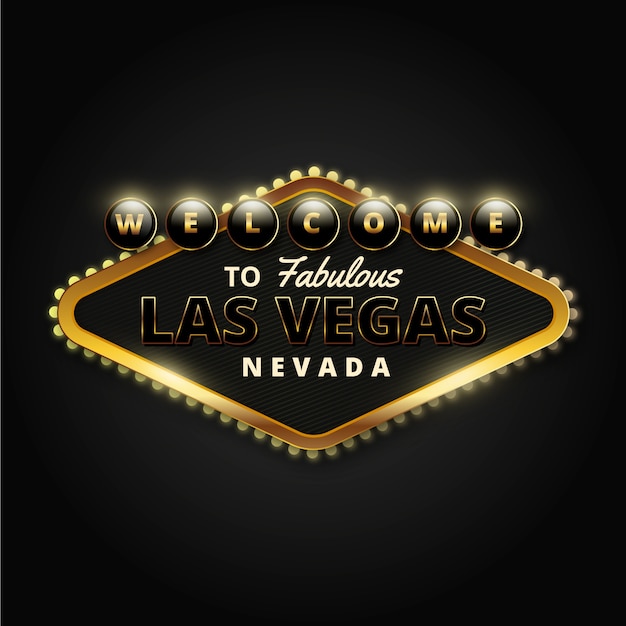 Vettore gratuito design realistico del segno di las vegas