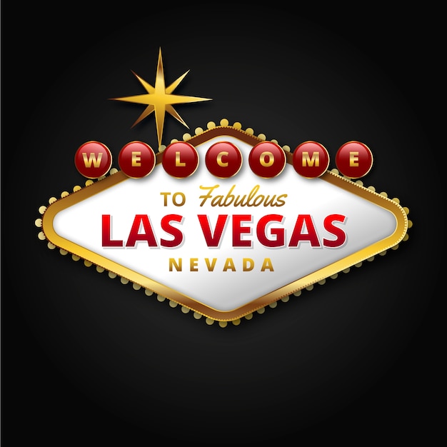 Vettore gratuito design realistico del segno di las vegas