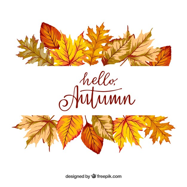 Realistic leaves autumn background