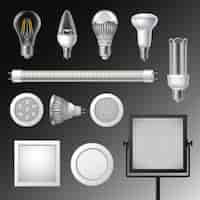 Free vector realistic led lamps set