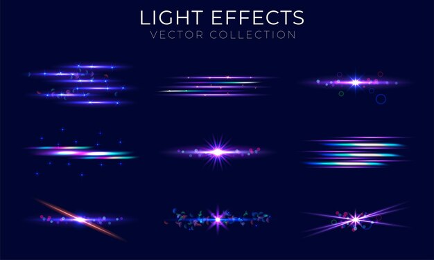 Realistic Lens Flare Elements Collection