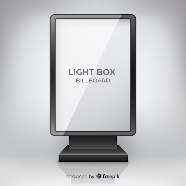 Free Vector realistic light box billboard