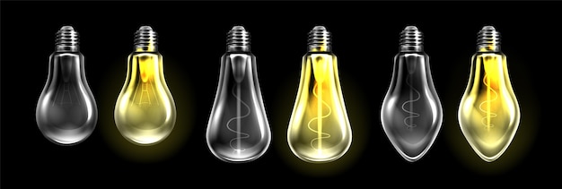 Free vector realistic light bulb collection