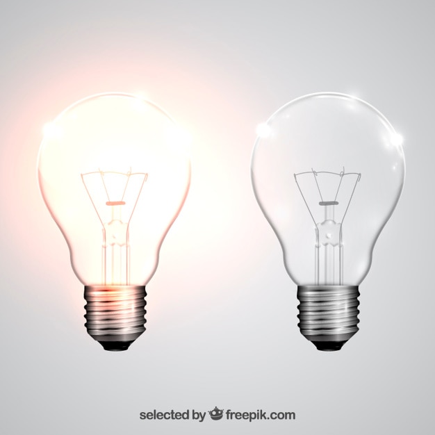 Free vector realistic light bulbs