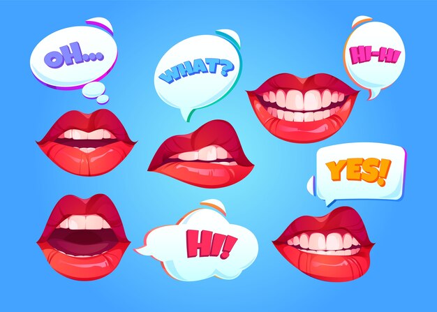 Realistic lips set illustration