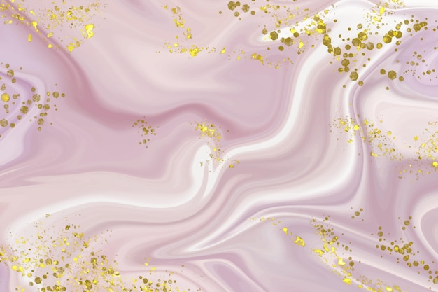 Realistic liquid marble background with gold