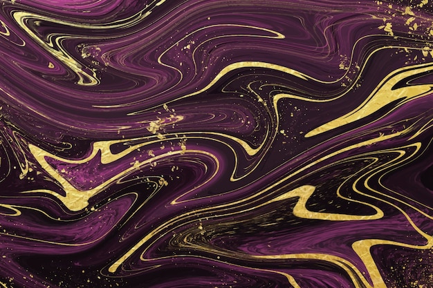 Realistic liquid marble background with gold