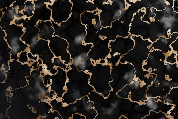 Realistic liquid marble background with gold