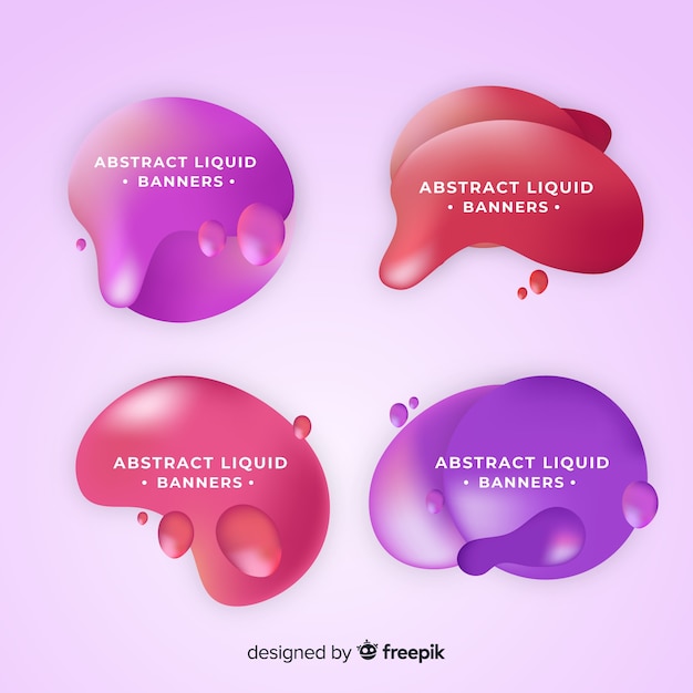 Free vector realistic liquid shapes banner