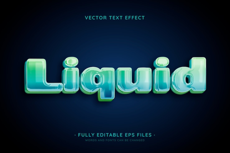 Free Vector realistic liquid text effect