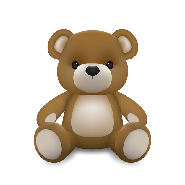 リアルな小さなかわいい笑顔のクマの人形は ギフトボックスを保持し 白い背景で隔離されて立っているタキシードキャラクターを着用します バレンタインデーと愛のコンセプトイラストデザイン プレミアムベクター