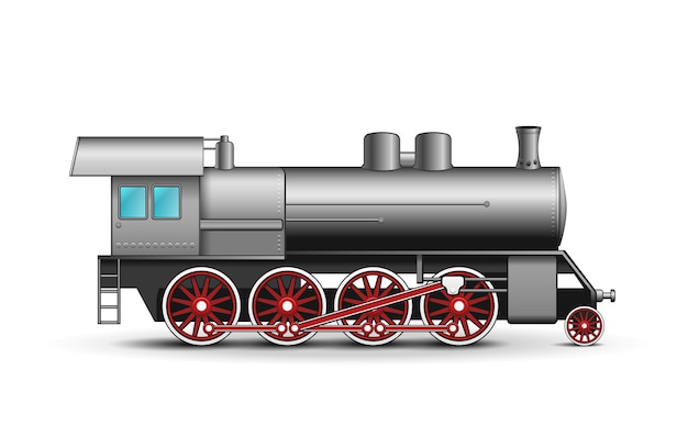 Free vector realistic locomotive isolated