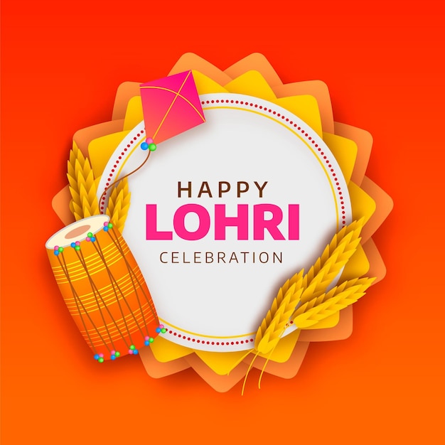 Realistic lohri illustration