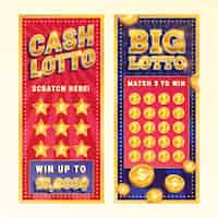 Free vector realistic lottery tickets pack