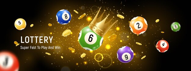 realistic lotto balls horizontal illustration