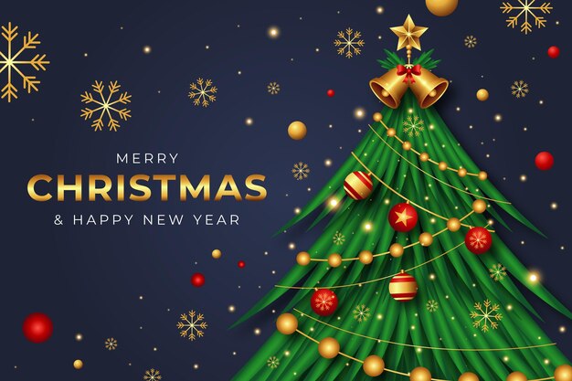 Free vector realistic luxury christmas background