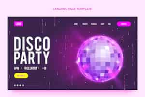 Free vector realistic luxury disco party landing page template