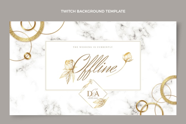 Realistic luxury golden wedding twitch background