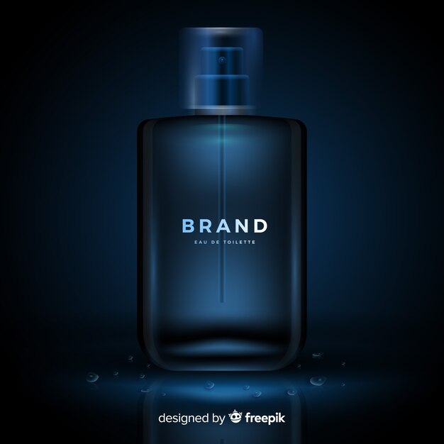 Realistic luxury perfume ad template